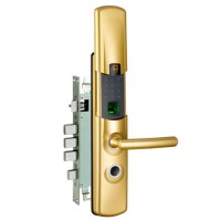 Golden color Fingerprint smart lock security door password electronic door lock with 2 M1 cards